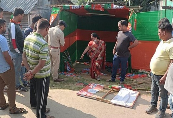 Amid hundreds of Attacks on Opposition by BJP hooligans, Tripura Police Arrested Opposition Party Workers : Without Evidence, based on BJP's complaint, four TMC workers arrested in Agartala : CCTV footage yet to be shared with media Amid hundreds of Attacks on Opposition by BJP hooligans, Tripura Police Arrested Opposition Party Workers : Without Evidence, based on BJP's complaint, four TMC workers arrested in Agartala : CCTV footage yet to be shared with media